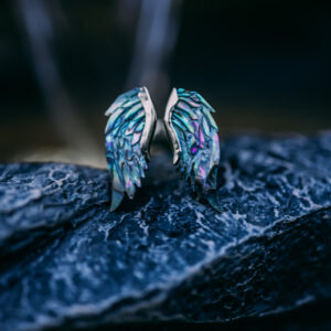 pierścionek z muszli paua abalone skrzydła